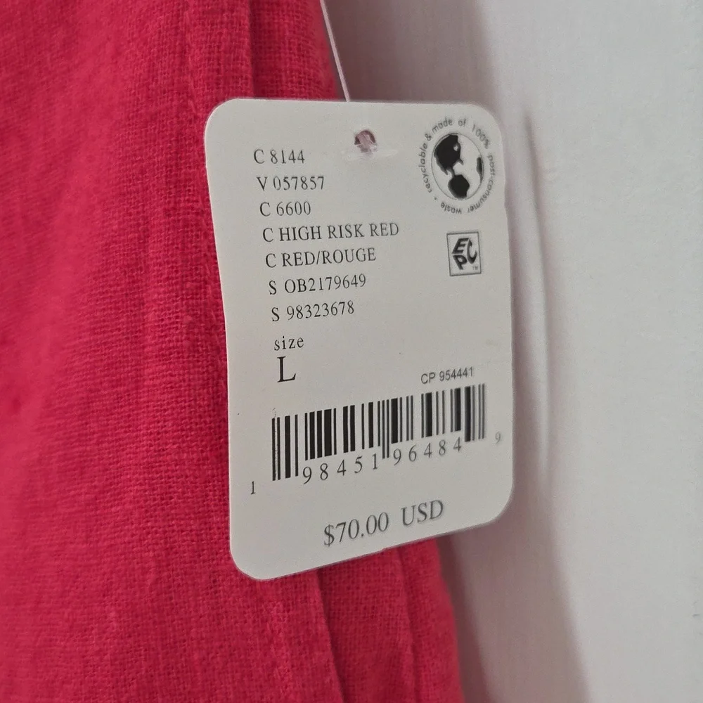 Free People Red Linen Wide Leg Pants
